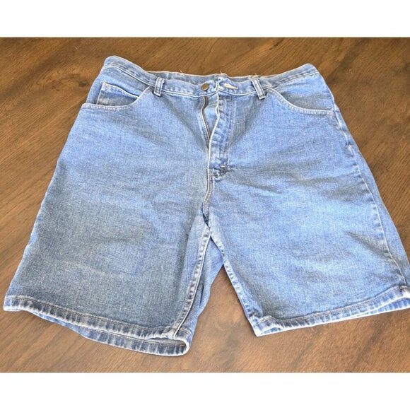 Men Wrangler 3G Relaxed Fit Denim Blue Jean Shorts 100% Cotton - Picture 1 of 12